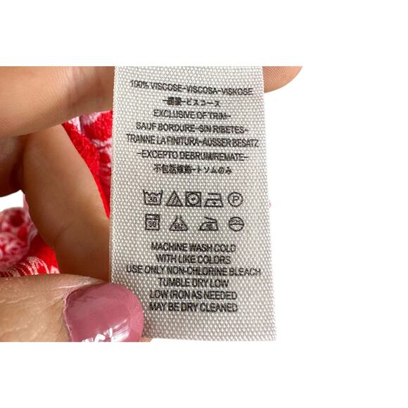 FREE PEOPLE Blue Hawaii Floral Mini Dress Cherry Red Flowers Women's Size XS - Picture 10 of 12